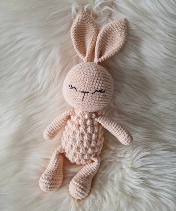 Šviesiai oranžinės spalvos burbulinis zuikutis